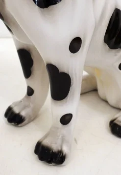 Grand chien en céramique (H 46 cm) noir & blanc