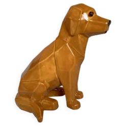 Grand chien style origami céramique