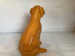 Grand chien style origami céramique