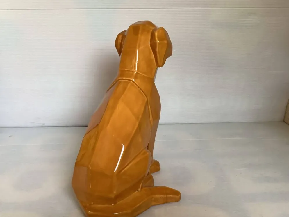 Grand chien style origami céramique
