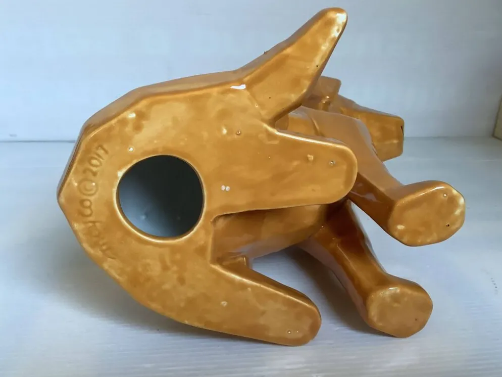 Grand chien style origami céramique