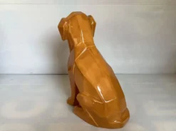 Grand chien style origami céramique