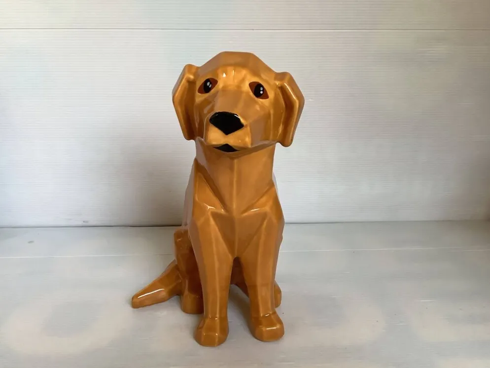 Grand chien style origami céramique