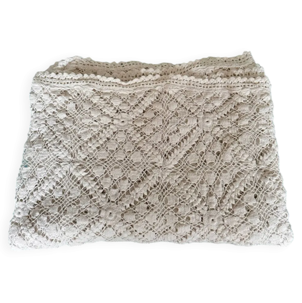 Grand dessus de lit vintage au crochet fait main