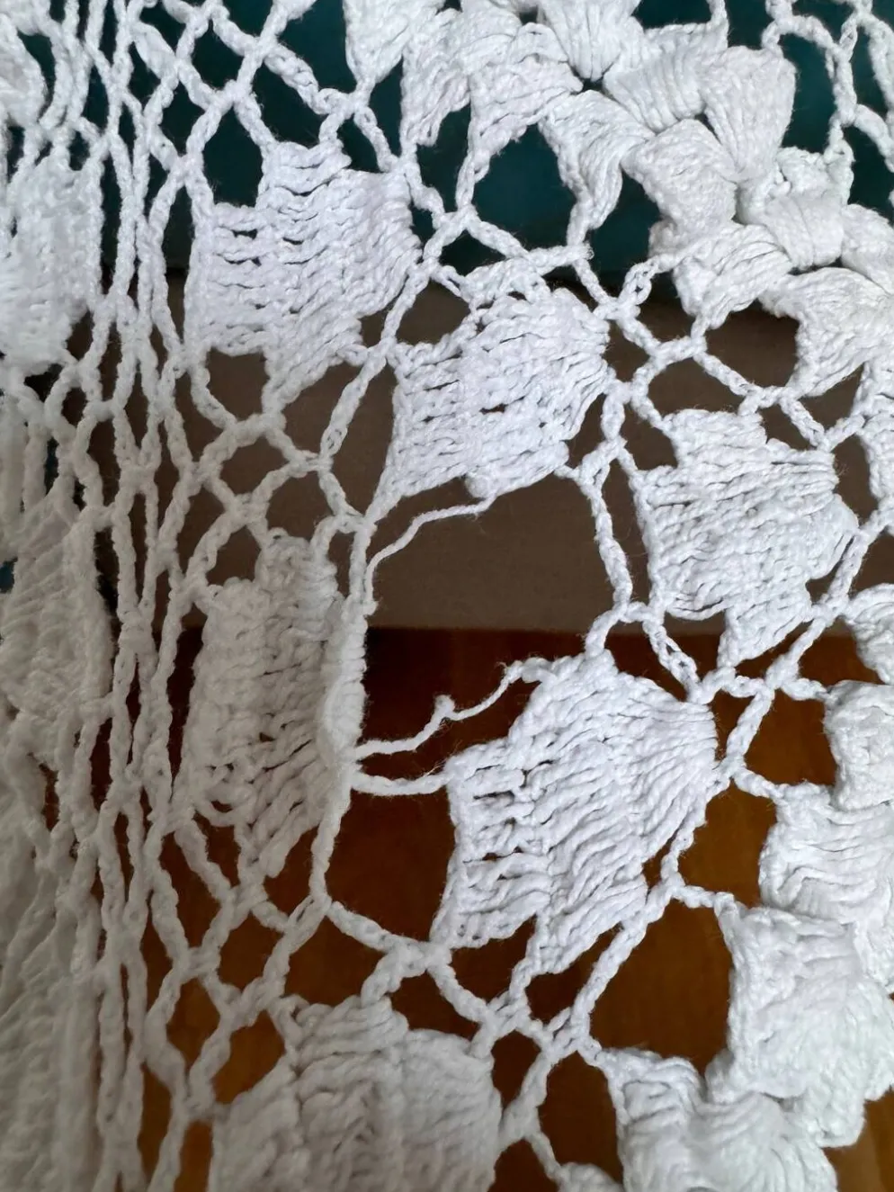 Grand dessus de lit vintage au crochet fait main