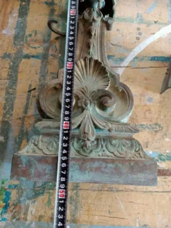Grand Devant Cheminée Bronze 49cm 11kg - Marqué DB 539 - Barre 113cm