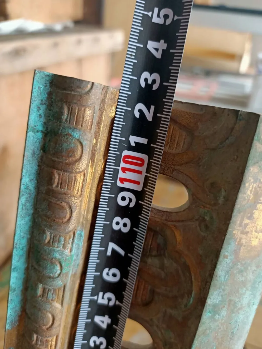 Grand Devant Cheminée Bronze 49cm 11kg - Marqué DB 539 - Barre 113cm