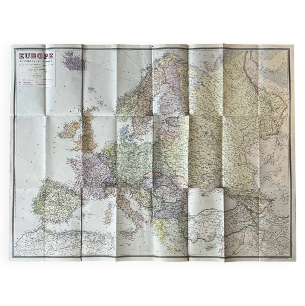 Grande carte Europe physique et politique - 98x74cm