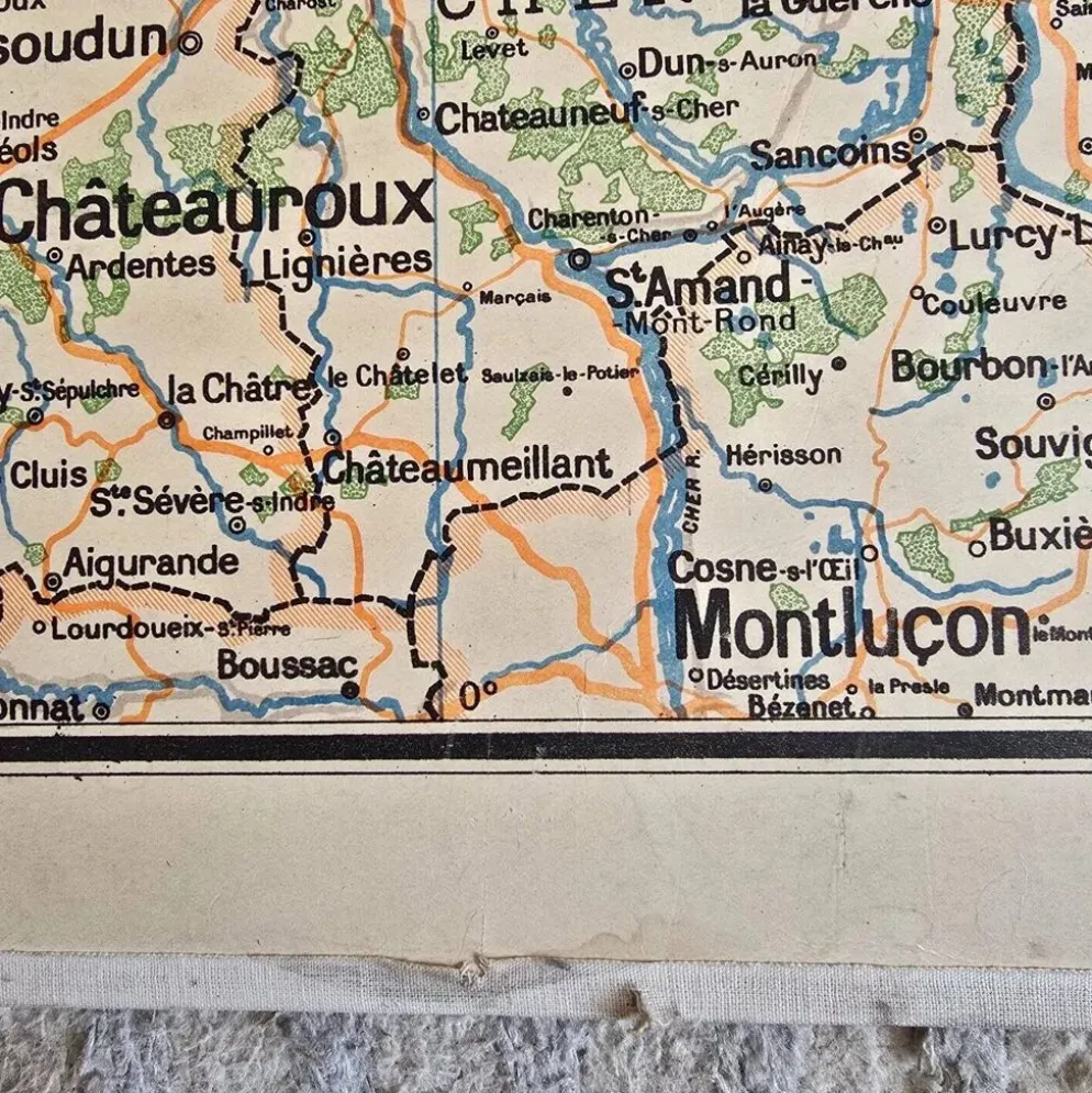 Grande carte scolaire Vidal-Lablache Bassin de Paris Région du Nord – Années 50