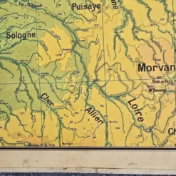Grande carte scolaire Vidal-Lablache Bassin de Paris Région du Nord – Années 50