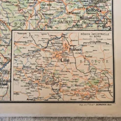 Grande carte scolaire Vidal-Lablache Bassin de Paris Région du Nord – Années 50