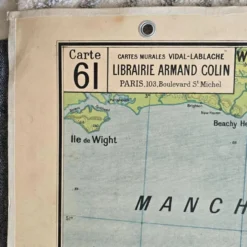 Grande carte scolaire Vidal-Lablache Bassin de Paris Région du Nord – Années 50