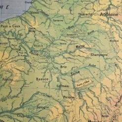 Grande carte scolaire Vidal-Lablache Bassin de Paris Région du Nord – Années 50