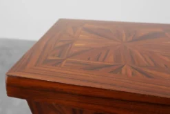 Grande console Art Déco en marqueterie de bois, France vers 1920