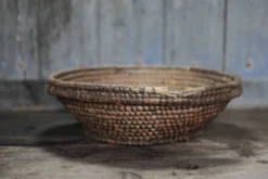 Grande coupe osier ancienne, bourgne paille et ronce, coupe tressé, campagn
