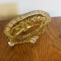 Grande coupe vintage en verre ambré