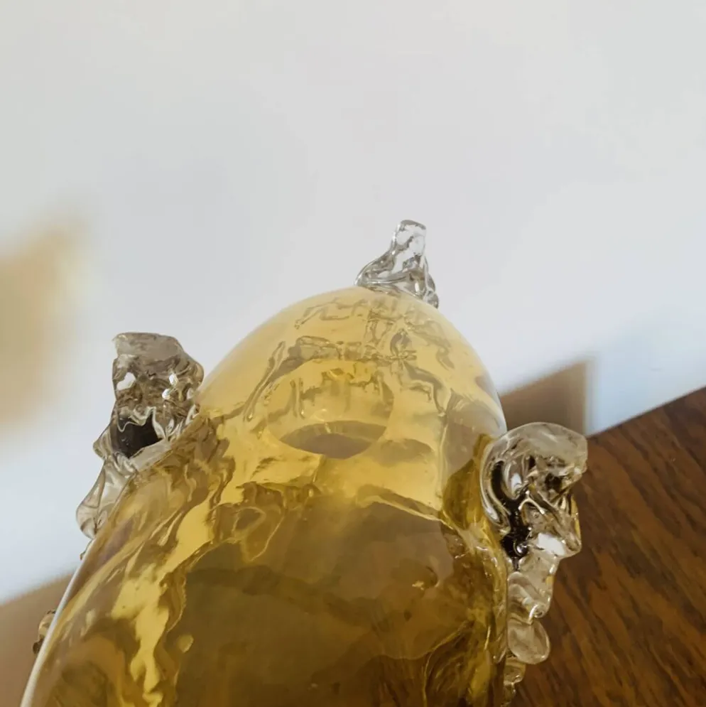 Grande coupe vintage en verre ambré
