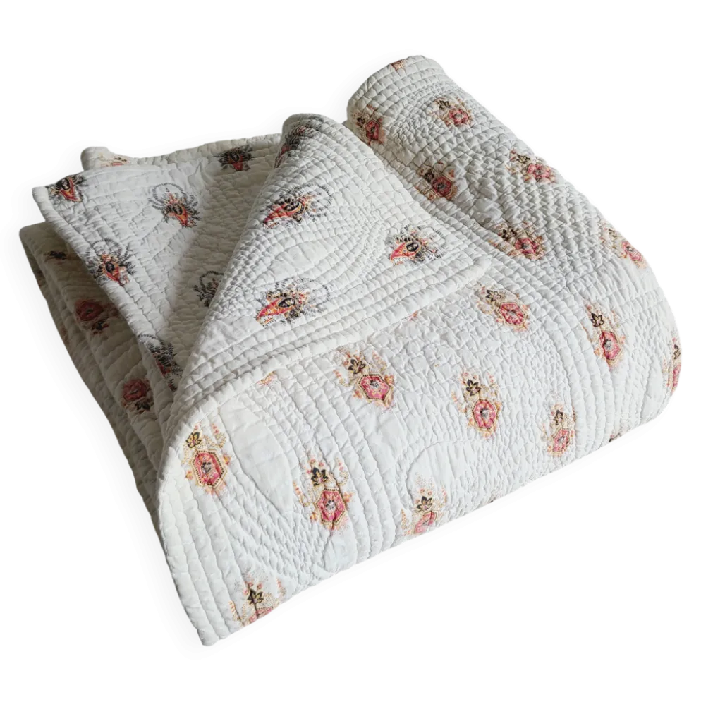 1850 grande courtepointe piquee 195 x 190 cm
