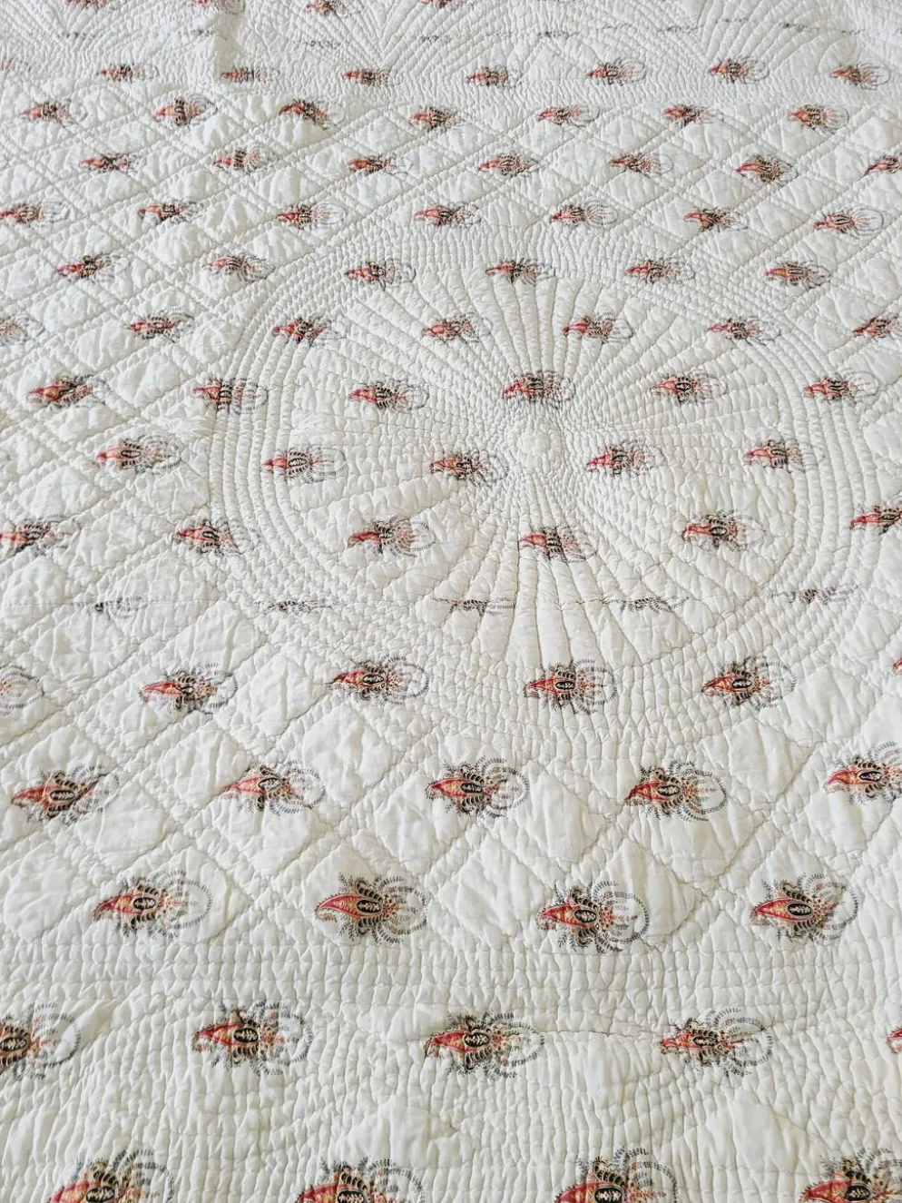1850 grande courtepointe piquee 195 x 190 cm