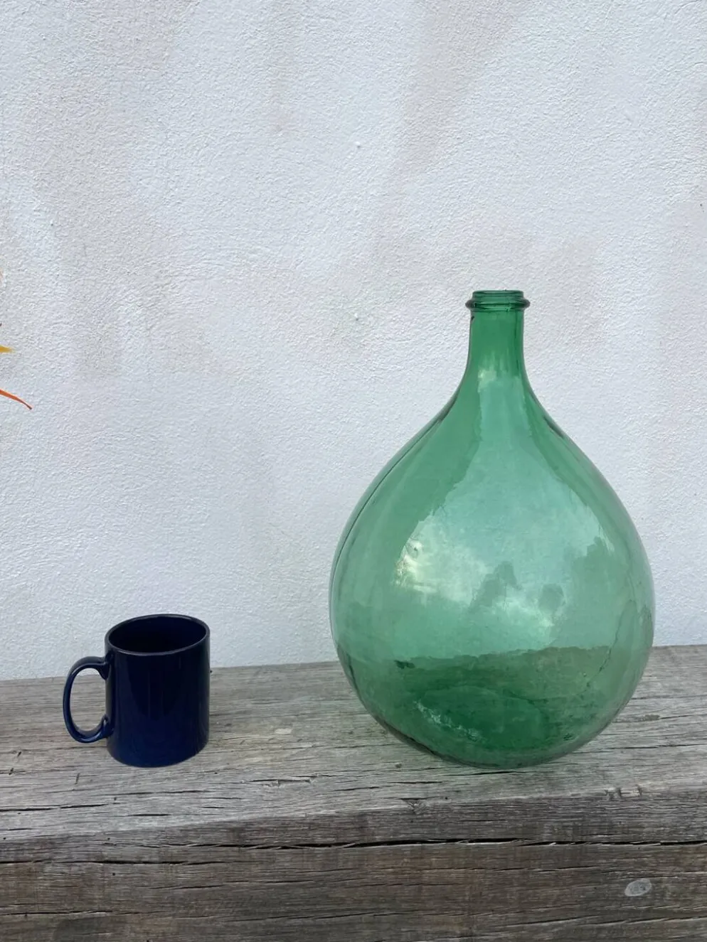 Grande dame Jeanne en verre vert