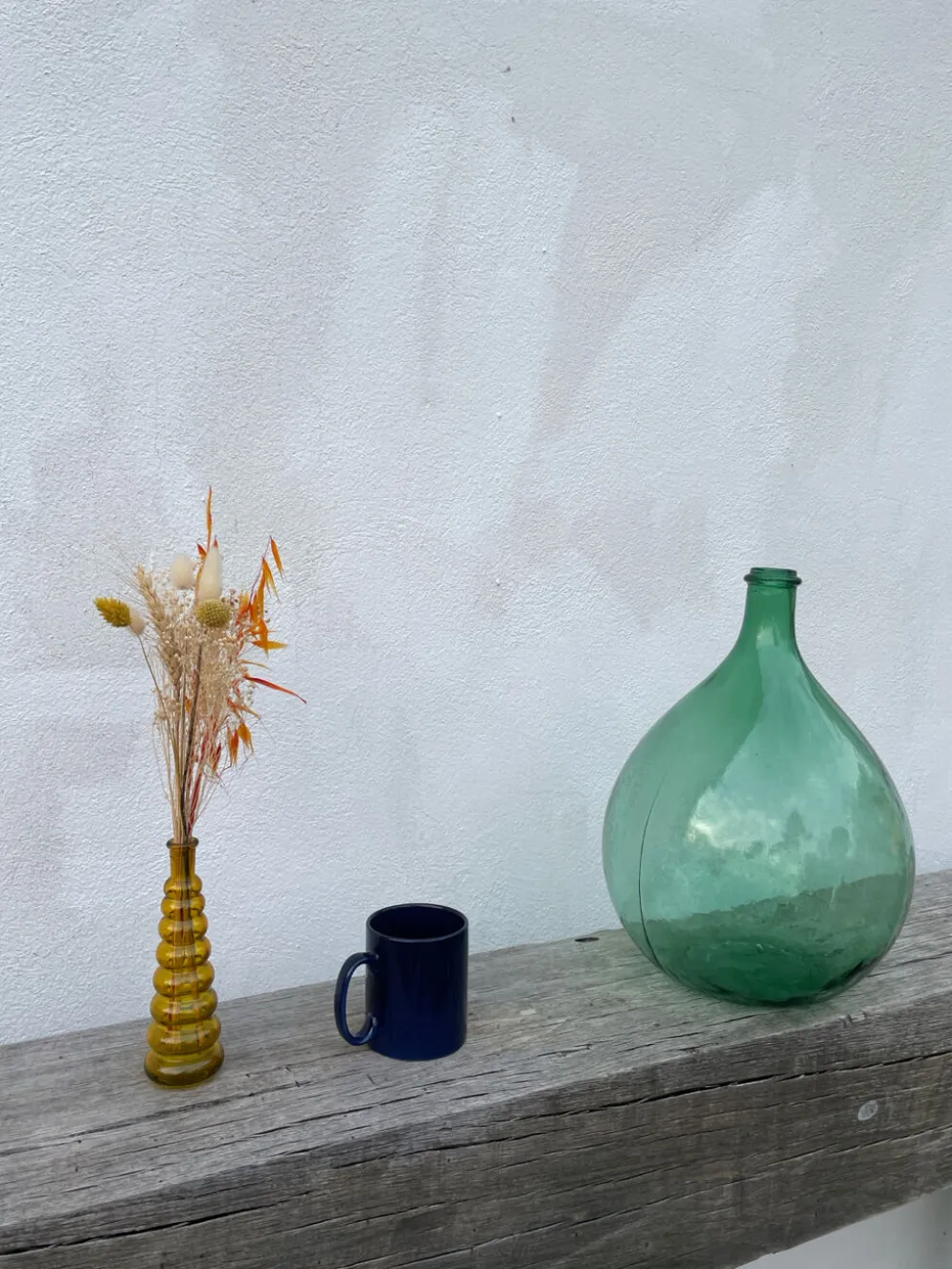 Grande dame Jeanne en verre vert