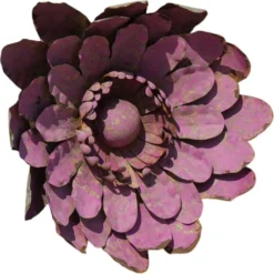 Grande décoration murale sculpturale de fleurs en métal, Belgique, milieu du 20e siècle, années 1960