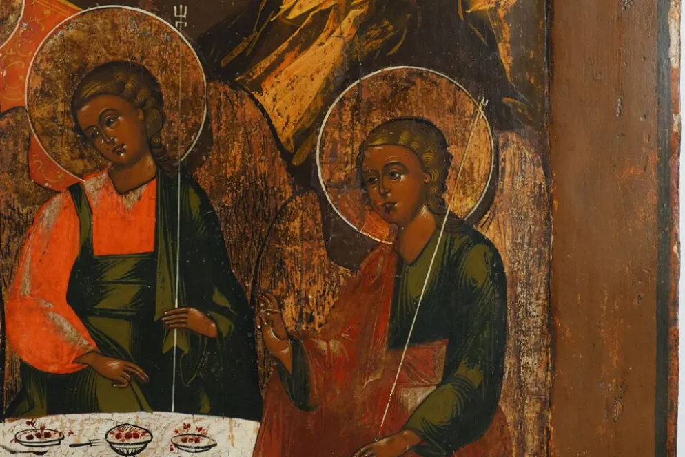 Grande icône religieuse russe « La Sainte Trinité », XVIIIe siècle