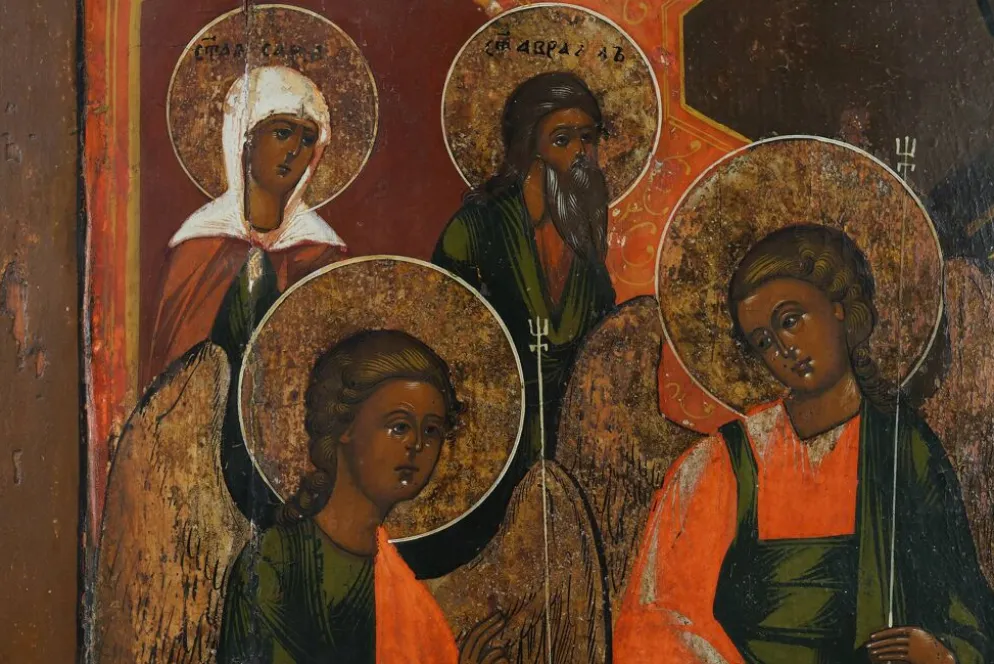 Grande icône religieuse russe « La Sainte Trinité », XVIIIe siècle