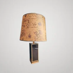 Grande Lampe Laiton Dore Et Noir Année 70 Dlg Maison Jansen Design Et Éléga