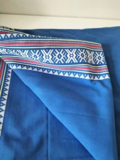 grande nappe et 11 serviettes vintage basque bleu indigo,