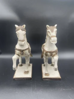 Grande paire de chevaux en céramique craquelée – Chine XXe