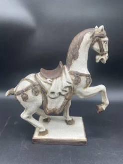 Grande paire de chevaux en céramique craquelée – Chine XXe