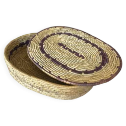 Grande panière vannerie artisanale tressée
