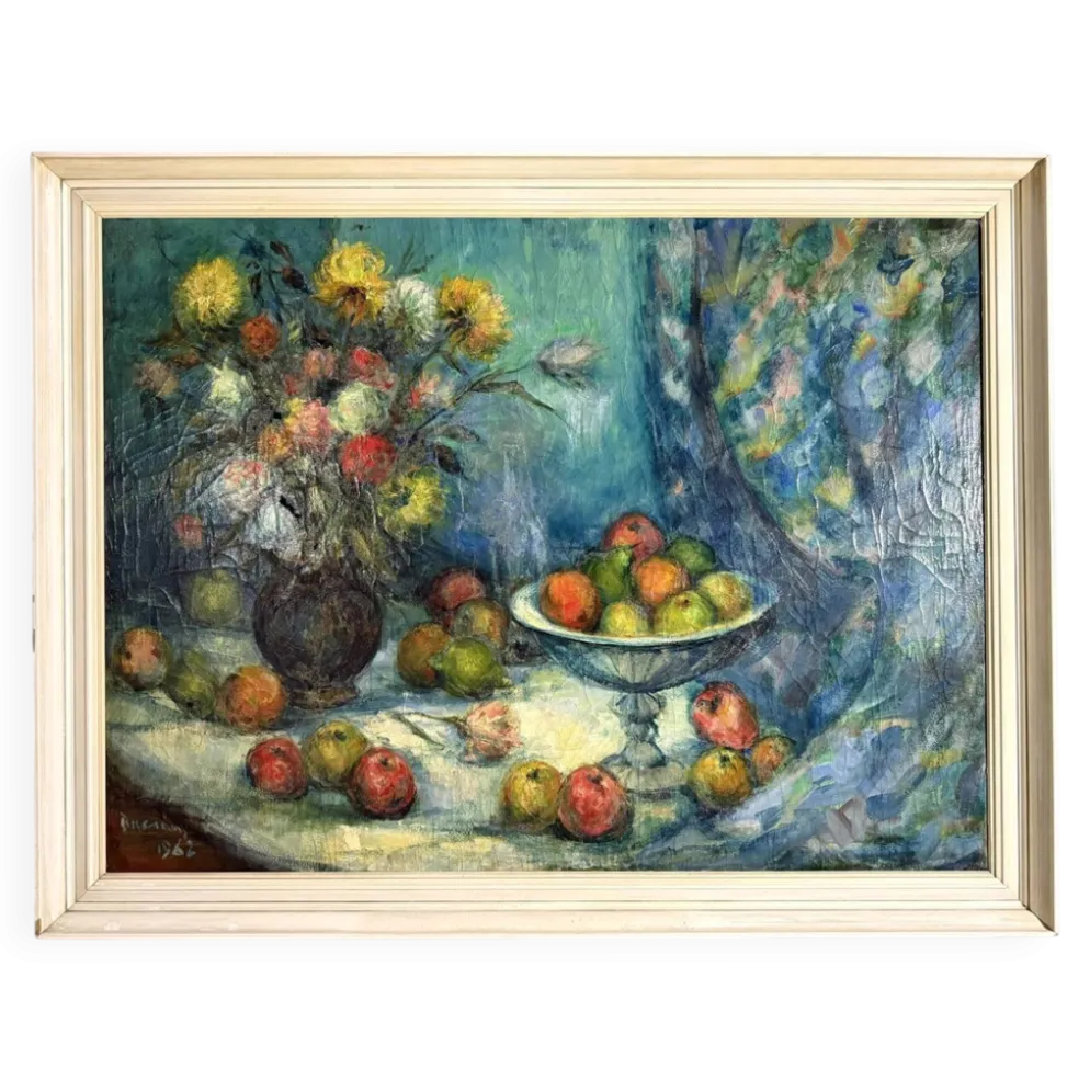 Grande peinture de nature morte des années 1960, 1962.