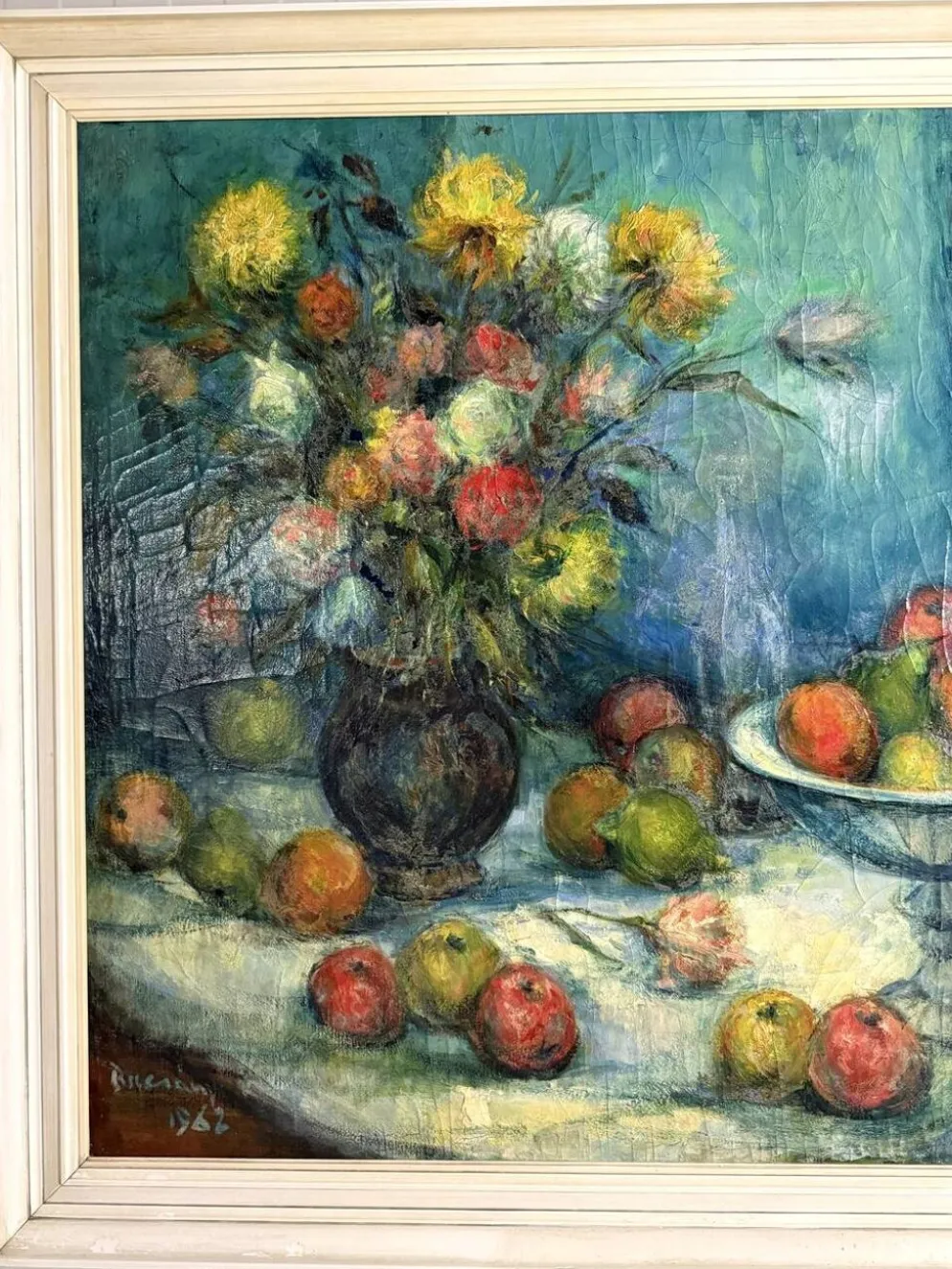 Grande peinture de nature morte des années 1960, 1962.
