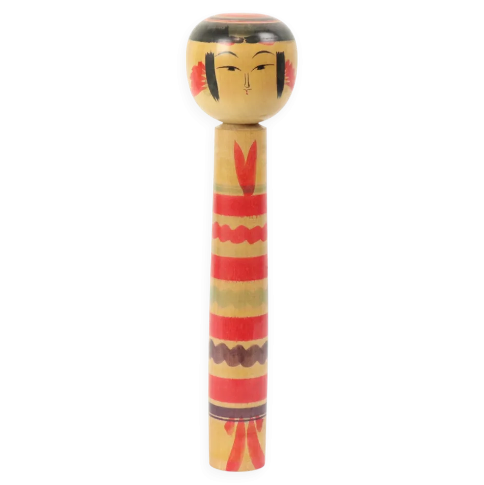 Grande poupée Kokeshi XL en bois massif Japon époque Showa 37 cm