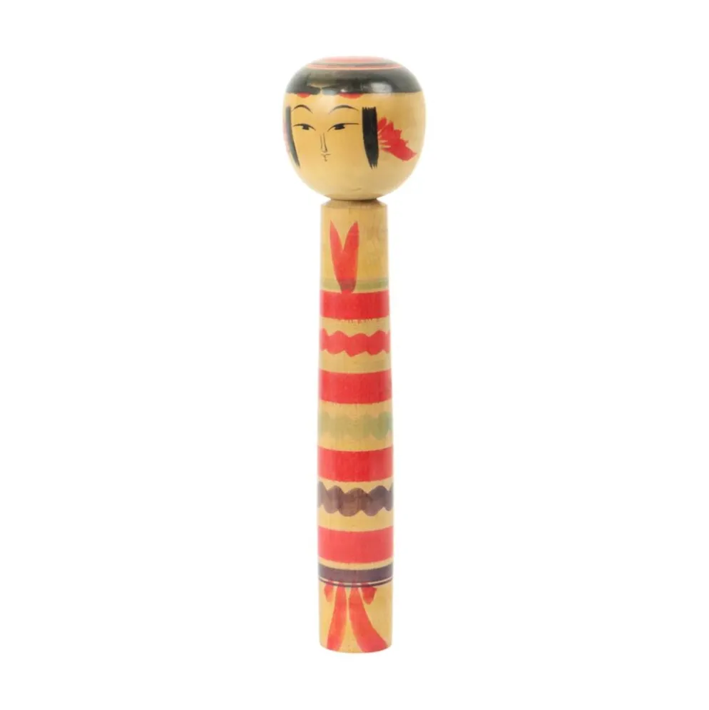 Grande poupée Kokeshi XL en bois massif Japon époque Showa 37 cm