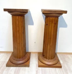 Grandes colonnes néoclassiques françaises en bois de pin, 1910, ensemble de 2