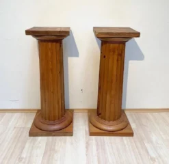 Grandes colonnes néoclassiques françaises en bois de pin, 1910, ensemble de 2