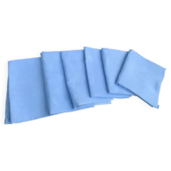 6 grandes serviettes en coton damassées teintées bleues, vintage