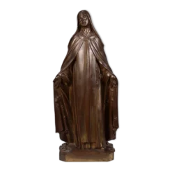 Grande statue de Sainte Marie en bronze peint en plâtre, Belgique, années 1930.
