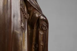 Grande statue de Sainte Marie en bronze peint en plâtre, Belgique, années 1930.