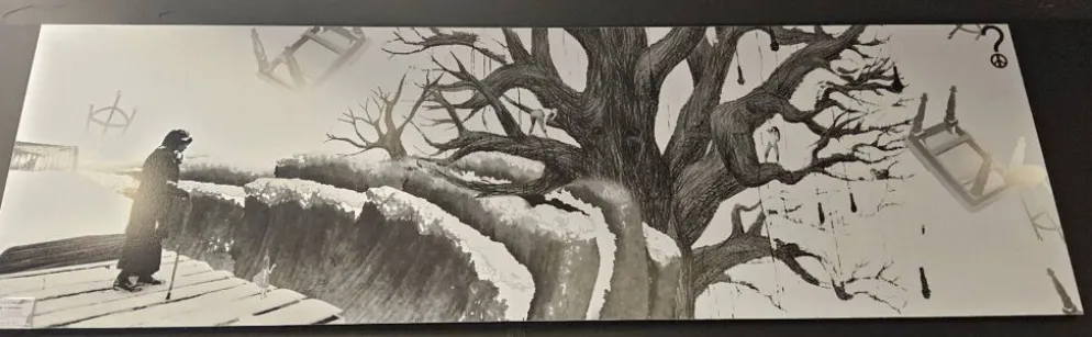 grandes œuvres d'art en noir et blanc / collage photo (160x50) lit
