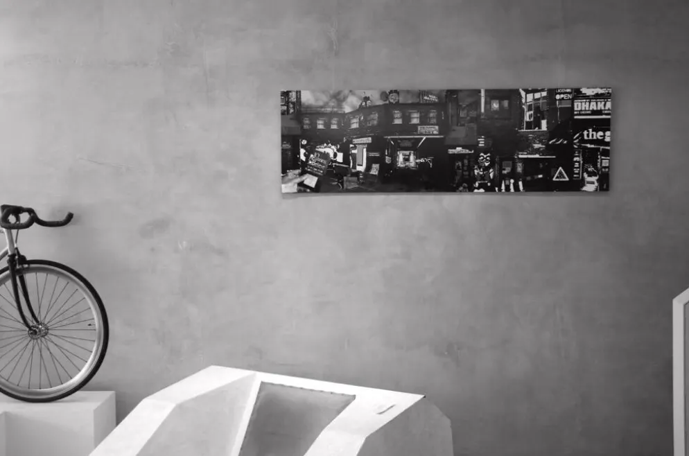grandes œuvres d'art en noir et blanc / collage photo (160x50) lit