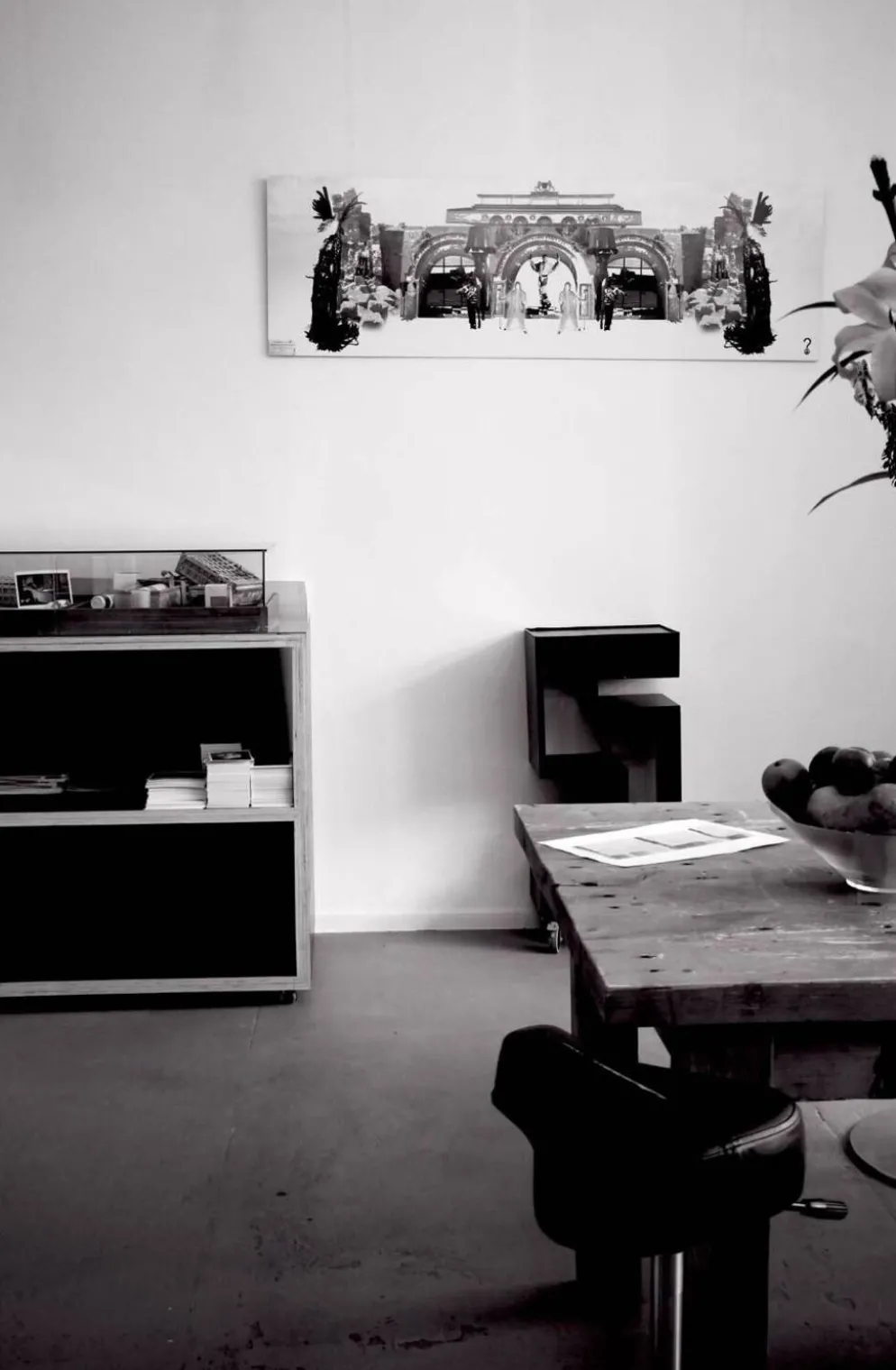 Grandes œuvres d'art en noir et blanc / collage photo (160x50) yeux