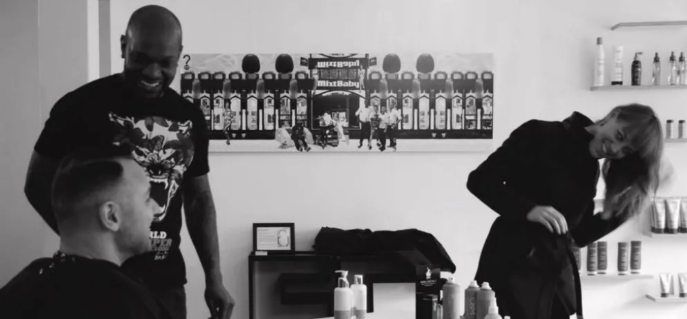 Grandes œuvres d'art en noir et blanc / collage photo (160x50) yeux