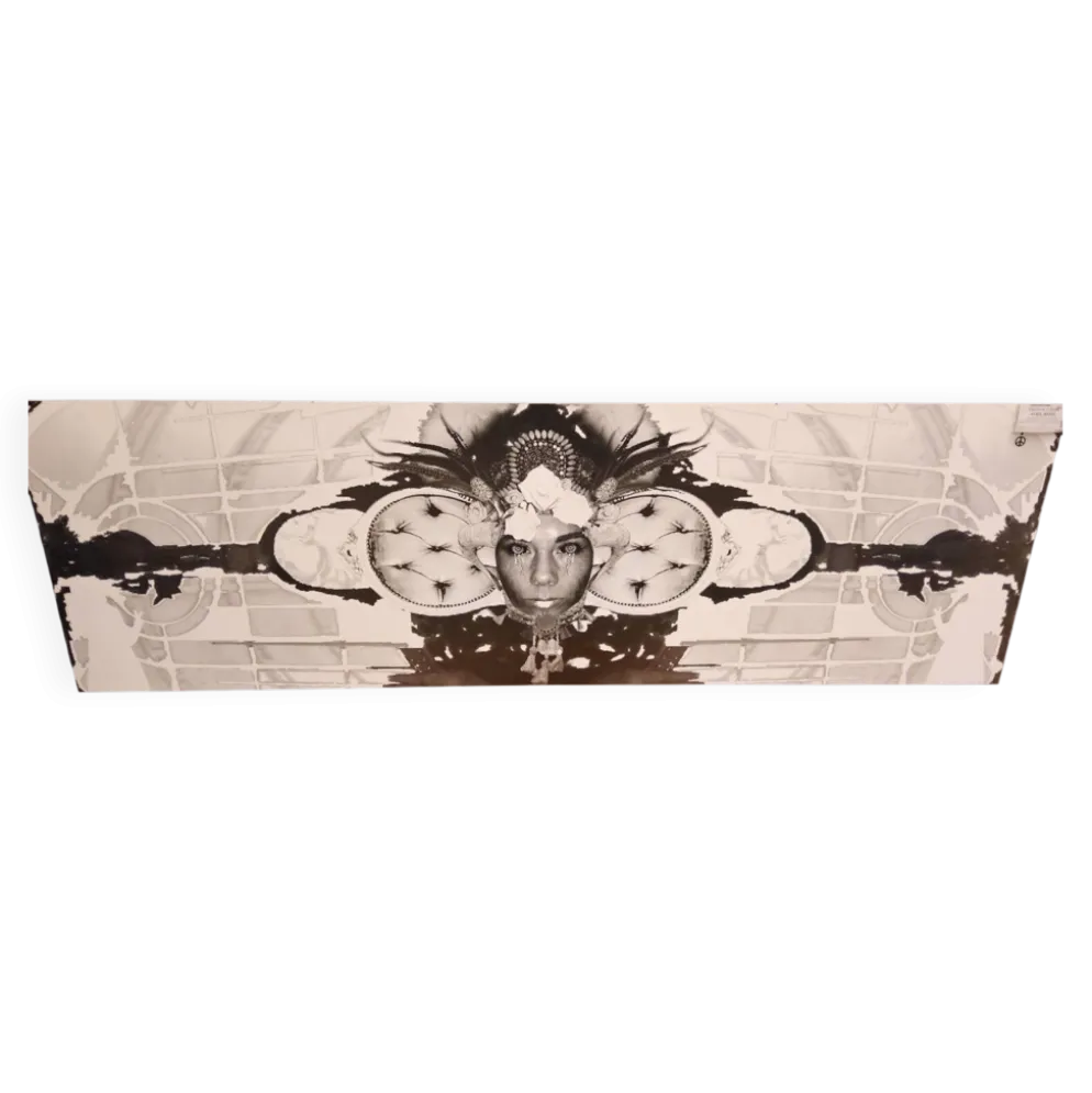 Grandes œuvres d'art en noir et blanc / collage photo (160x50) yeux