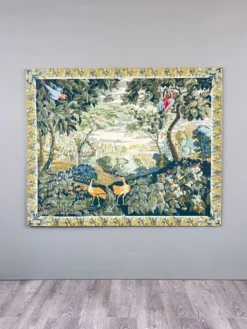 Grande tapisserie décorative, les oiseaux exotiques, XXe Siècle
