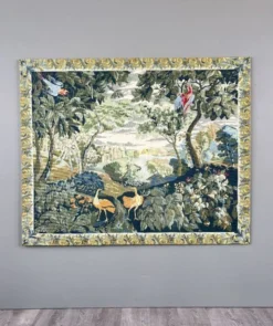 Grande tapisserie décorative, les oiseaux exotiques, XXe Siècle
