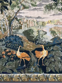 Grande tapisserie décorative, les oiseaux exotiques, XXe Siècle